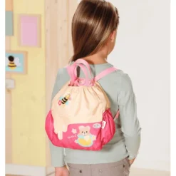 Baby Born Bjørn Plysjbamse Ryggsekk 36cm - Rosa Honning