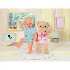 Baby Born Bjørn Plysjbamse 36cm - Rosa Sparkedress