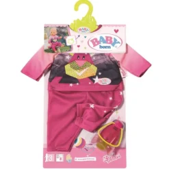 Baby Born Dukkeklær - Rosa nattøy og lommelykt