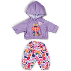 BABY born Dukkeklær 43cm - Lilla Hettegenser Antrekk