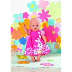 Baby Born Dukkeklær 43cm - Rosa Kjole m/ blomstermønster