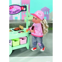 Baby Born Dukkeutstyr m/ lyd og lekemat 53x55x28cm - Snackbutikk