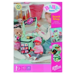 Baby Born Dukkeutstyr m/ lyd og lekemat 53x55x28cm - Snackbutikk