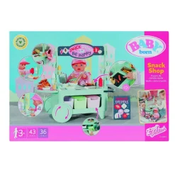 Baby Born Dukkeutstyr m/ lyd og lekemat 53x55x28cm - Snackbutikk