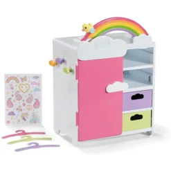 Baby Born Dukkeutstyr 33x22x39cm - Regnbue Klesskap