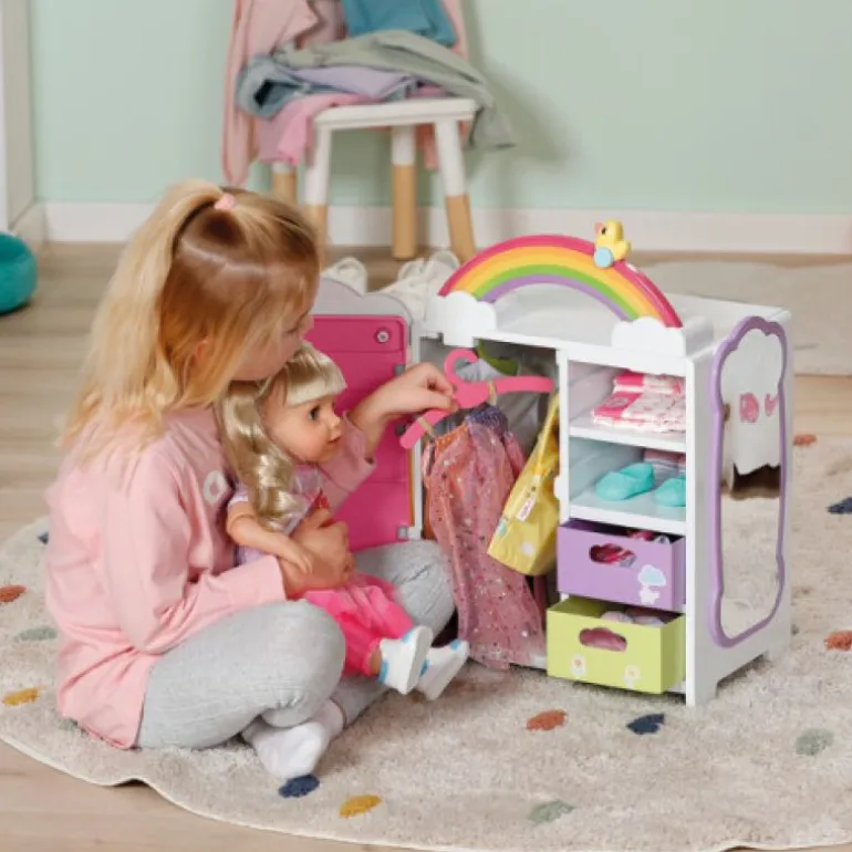 Baby Born Dukkeutstyr 33x22x39cm - Regnbue Klesskap