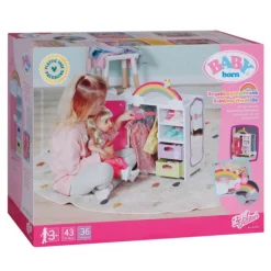 Baby Born Dukkeutstyr 33x22x39cm - Regnbue Klesskap