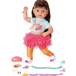 BABY Born Play & Style Dukke 43cm - Søster m/ brunt hår