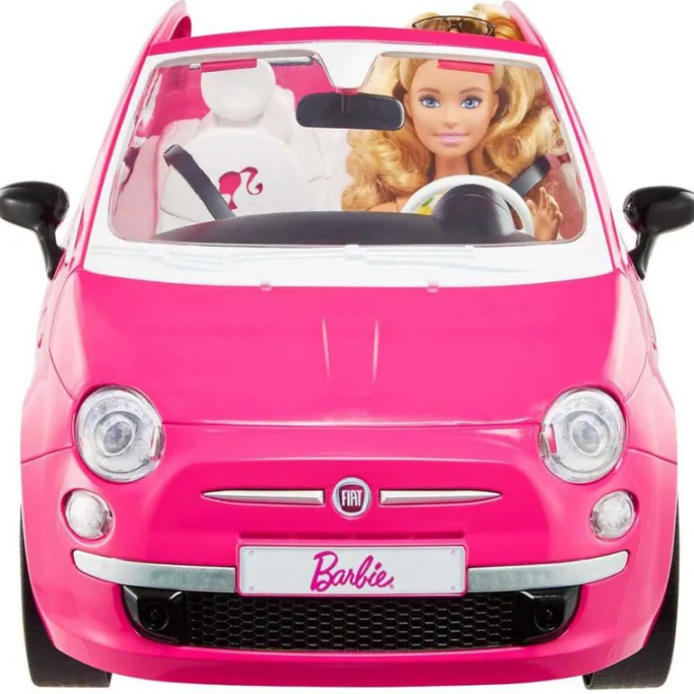 Barbie Lekebil med dukke - Fiat 500 Cabriolet