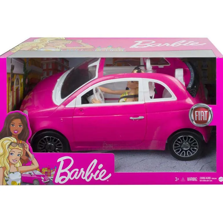 Barbie Lekebil med dukke - Fiat 500 Cabriolet
