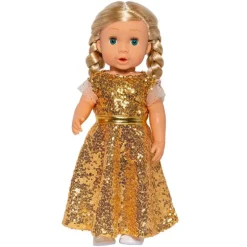 Heless Dukkeklær 35-45cm - Glamorøs Kjole i Gull