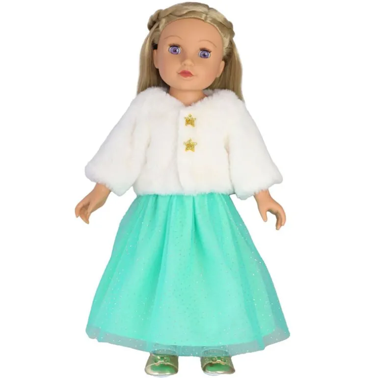 Heless Dukkeklær 35-45cm - "Yuki" Plysj-Jakke m/ tyllskjørt