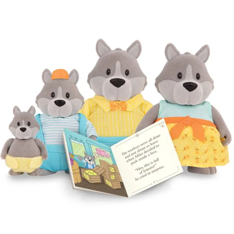 Li'l Woodzeez Figurer - GreyPaws Ulvefamilie