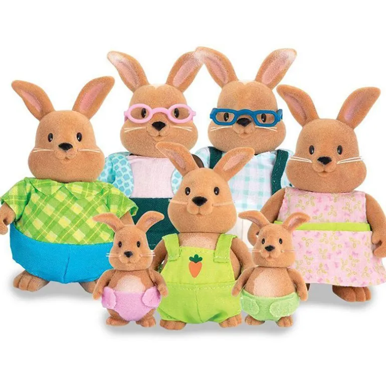Li'l Woodzeez figurer - Kanin familie med besteforeldre