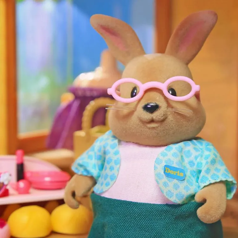 Li'l Woodzeez figurer - Kanin familie med besteforeldre