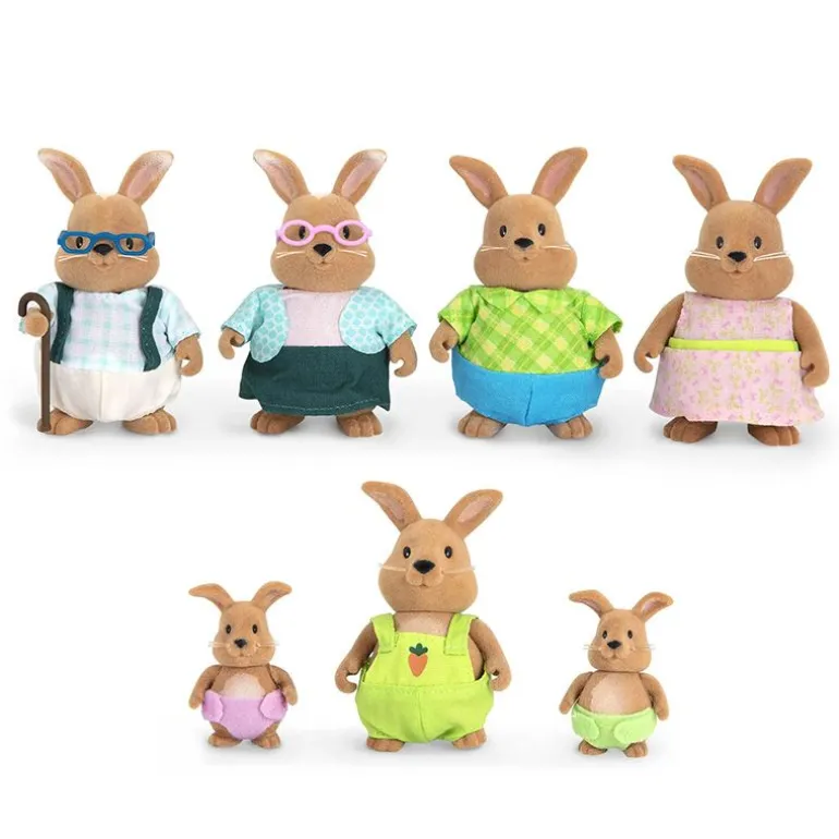 Li'l Woodzeez figurer - Kanin familie med besteforeldre