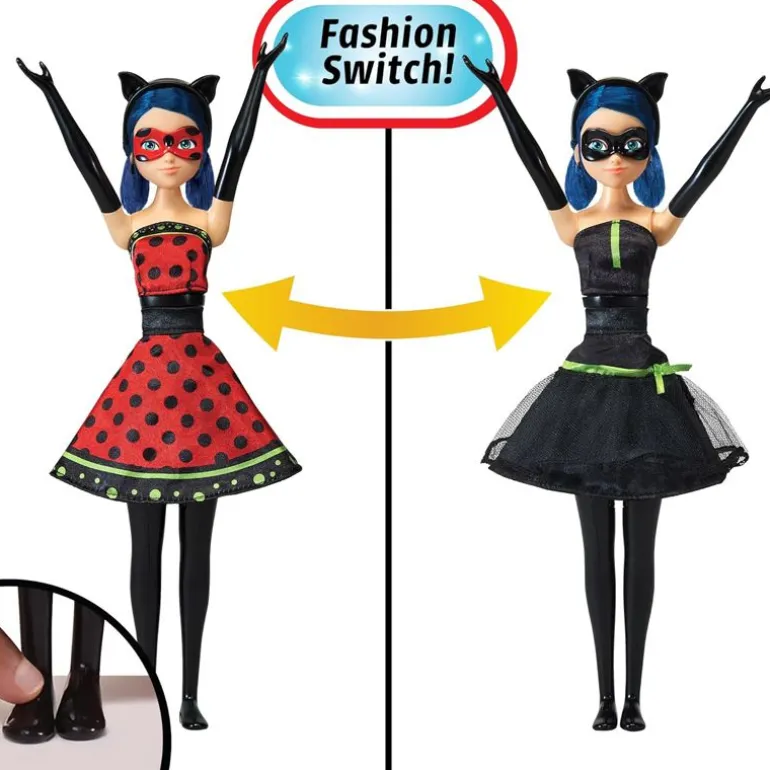 Miraculous Fashion Hero Switch Dukke 26cm - Ladynoir / Bugnoir