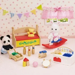 Sylvanian Families Baby's Toy Box - Snøkanin og Pandababy