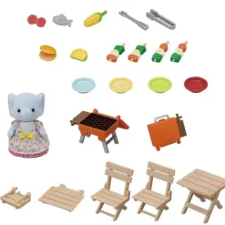 Sylvanian Families BBQ Piknik Sett m/ elefantjente