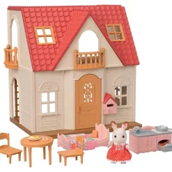 Sylvanian Families Starthus m/ figur og tilbehør - Red Roof Cosy Cottage