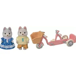 Sylvanian Families Tandemsykkel m/ husky søsken