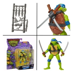 Turtles Mutant Mayhem Figur m/ tilbehør 12cm - Leonardo