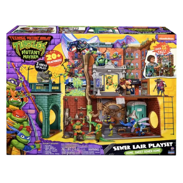 Turtles Mutant Mayhem Stort Lekesett m/ 20+ funksjoner - Sewer Lair Dlx